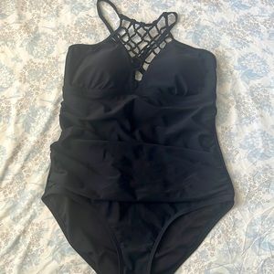 Black one piece Swimsuits for All swimsuit. Size 14.